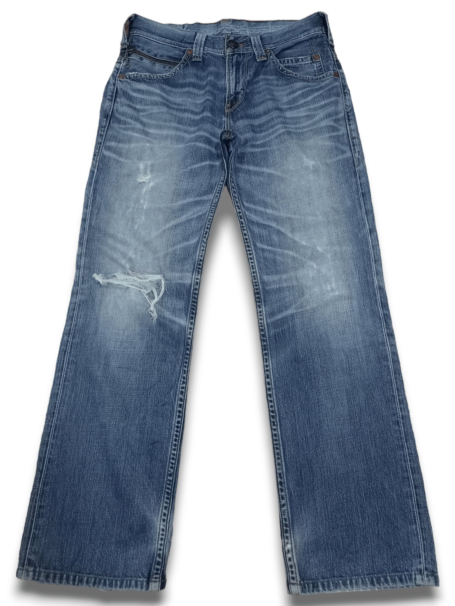 Levi's Vintage 90s Levis 502 Blue Wash Studded Baggy Jeans 32x30 Size US 32 / EU 48 - 2 Thumbnail