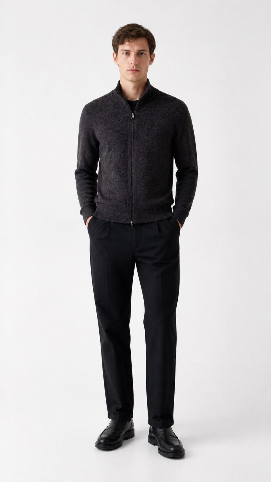Hugo Boss Hugo Boss Zip Up Knit Jumper S Regular Fit Brown Virgin Wool Size US S / EU 44-46 / 1 - 2 Thumbnail