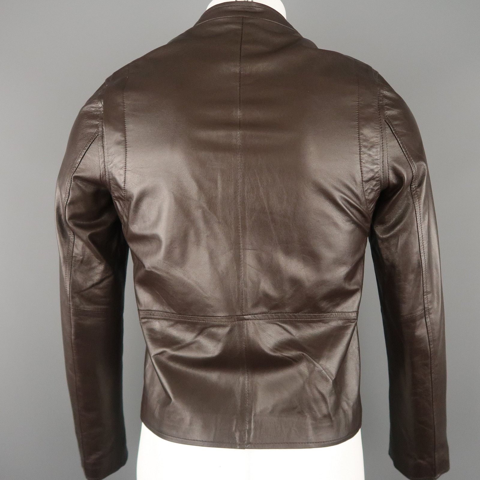 Shipley & Halmos SHIPLEY and HALMOS S Brown Leather Biker Jacket Size US S / EU 44-46 / 1 - 5 Thumbnail