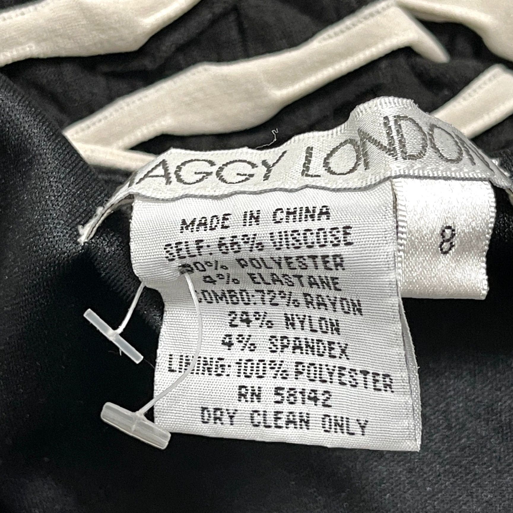 MAGGY LONDON Maggy London Dress 8 Black White Illusion Sleeveless Slimming Scoop Neck Party Mini 90s Y2K Women's Size M / US 6-8 / IT 42-44 - 4 Thumbnail