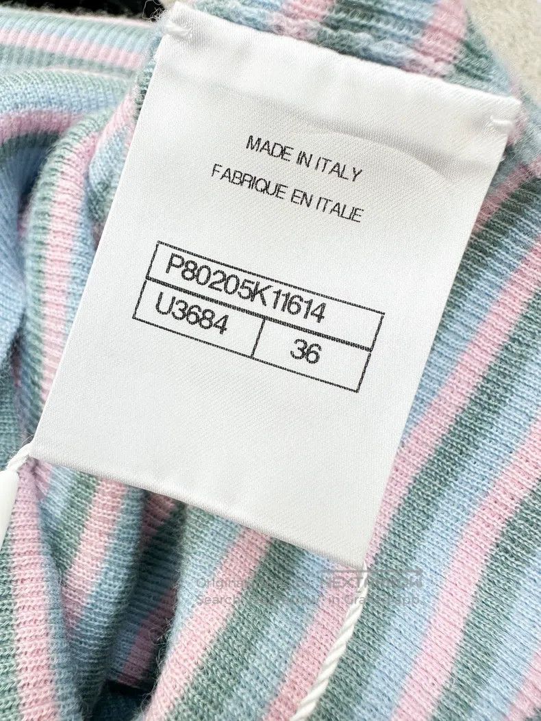 Chanel Chanel Striped portrait pattern short-sleeved knitwear Size XS / US 0-2 / IT 36-38 - 7 Thumbnail