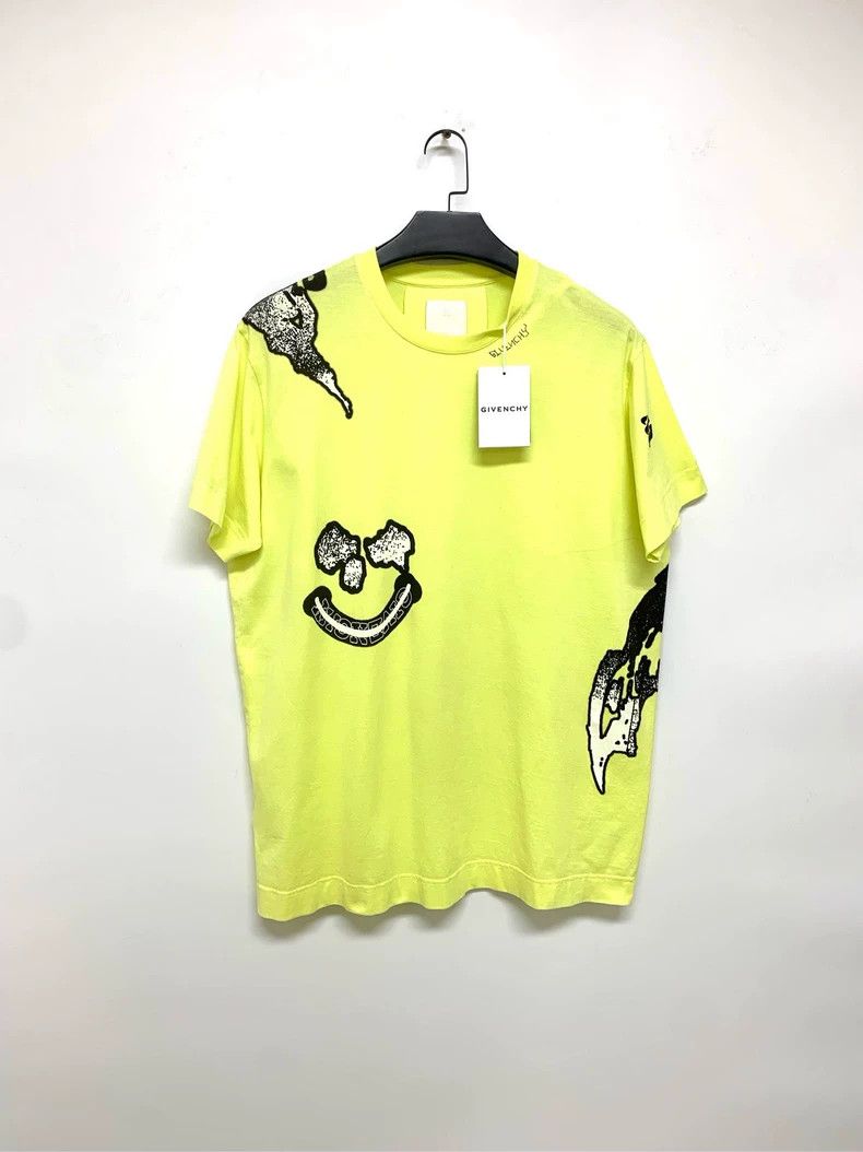 Givenchy Neon Yellow Smiley Short Sleeve Tee