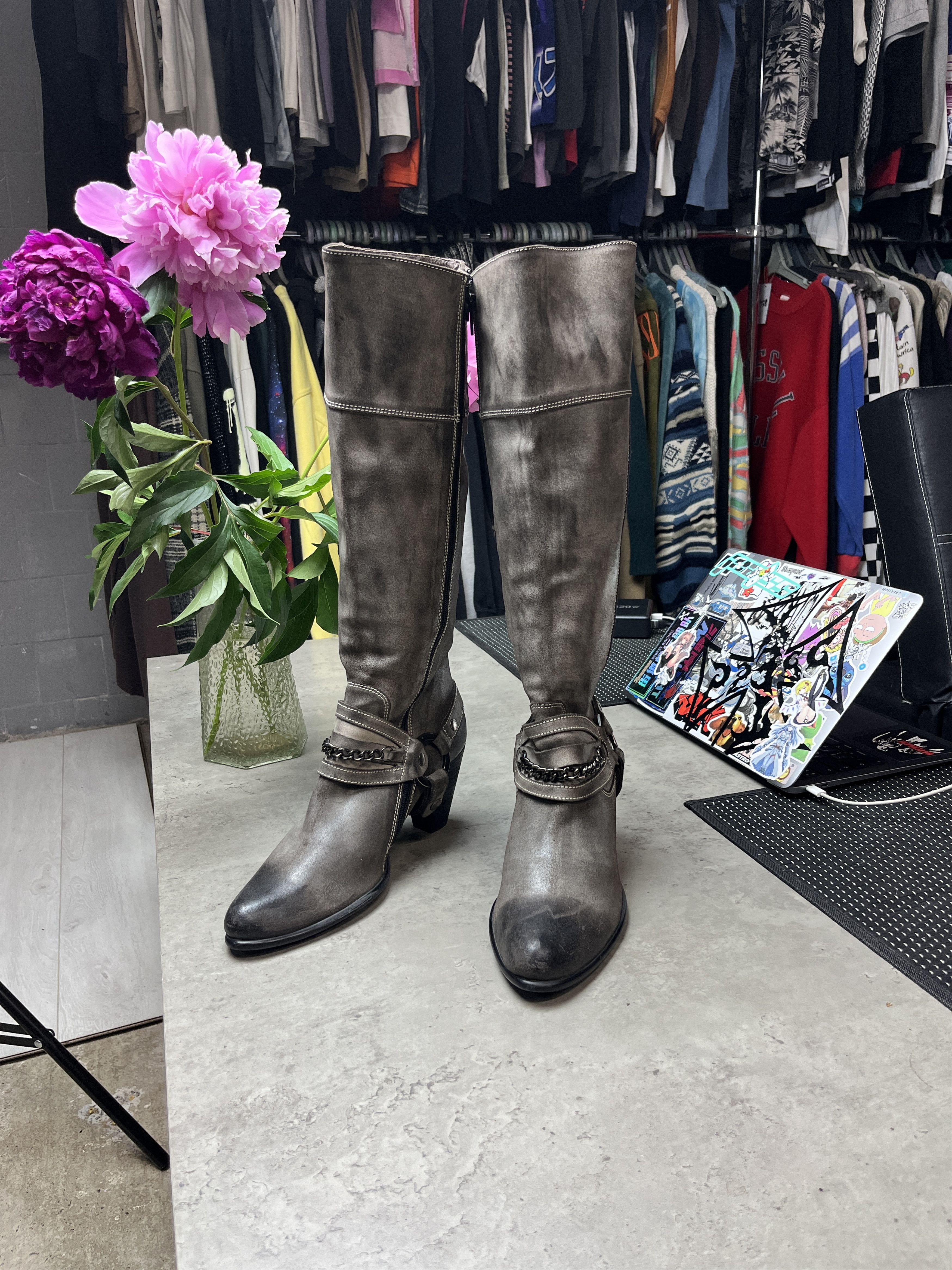 Quest 2000s QUEST? FACTORY DISTRESSED HARNESS MOTO BOOTS - 5127 Size US 9 / IT 39 - 5 Thumbnail