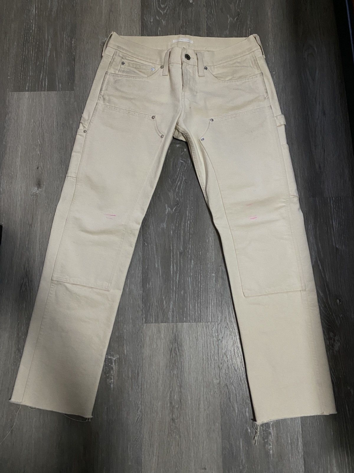Helmut Lang Cream Helmut Lang mid raise carpenter jeans. Size 31" - 1 Thumbnail