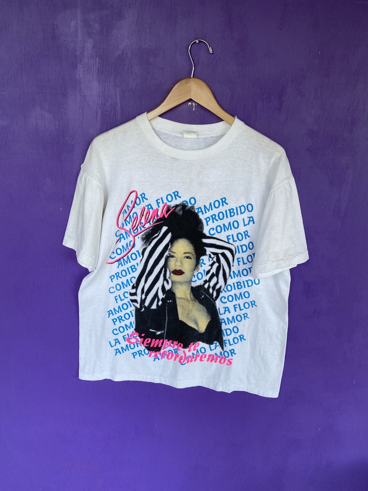 Vintage 90s Selena tejano colorful rap tee
