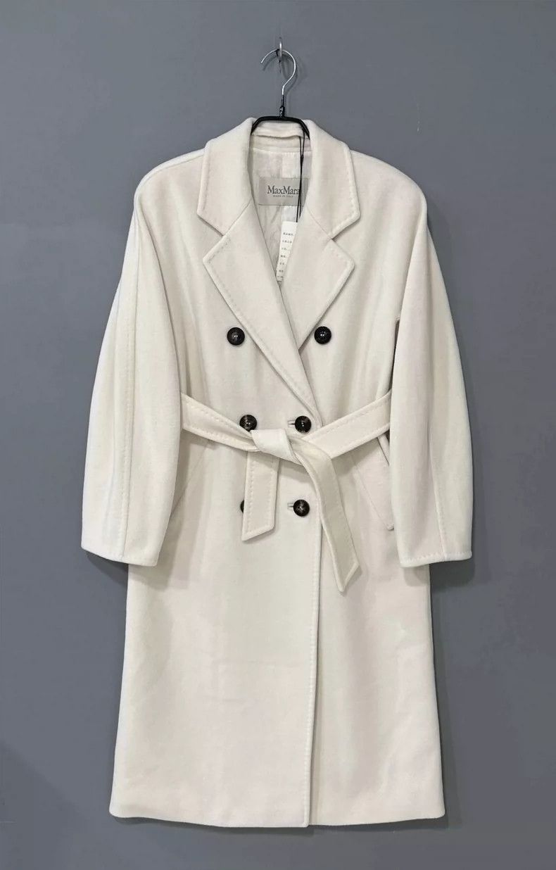 Max Mara Max Mara White 101801 Long Coat Size S / US 4 / IT 40 - 1 Thumbnail