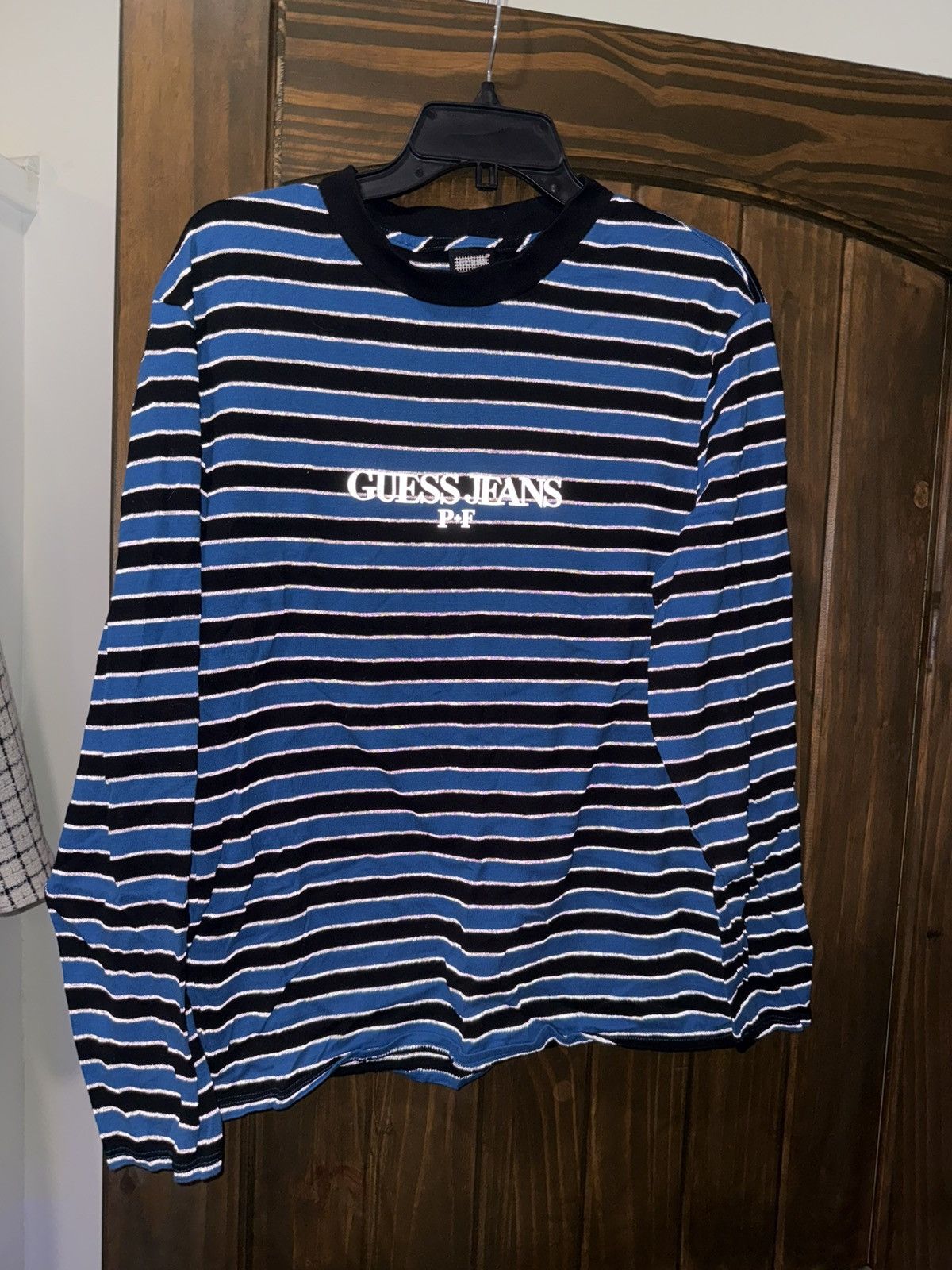 Guess × Places + Faces Reflective Striped Long Sleeve Shirt Blue Size US M / EU 48-50 / 2 - 1 Thumbnail