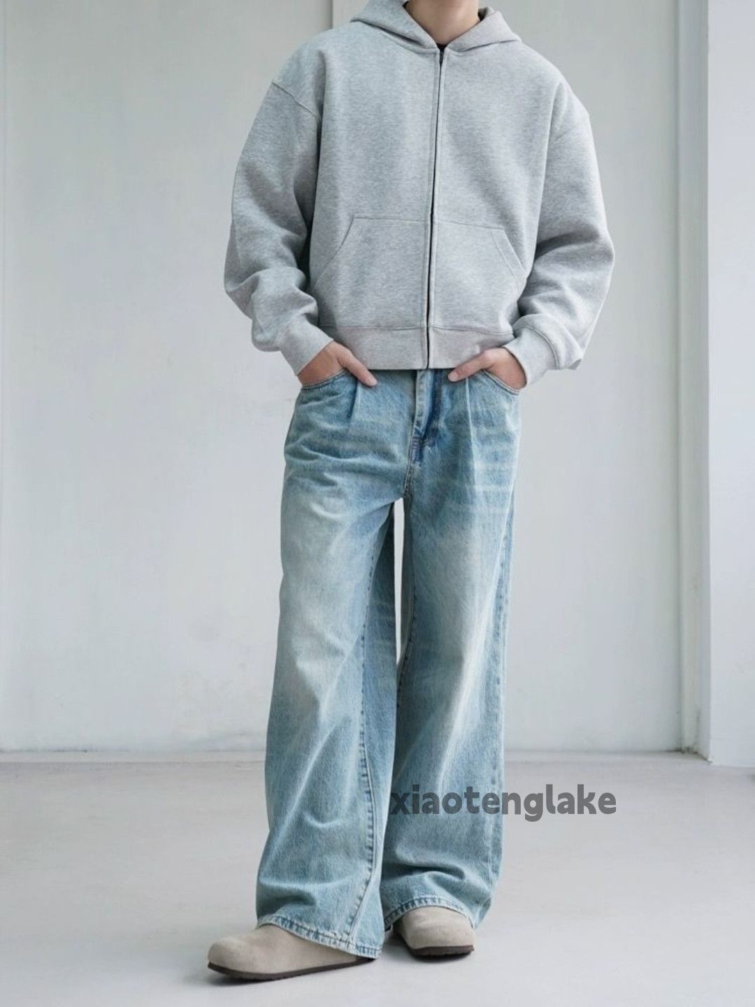 Jean × Vintage washed faded loose baggy skate hiphop bootcut jeans Size US 30 / EU 46 - 4 Thumbnail