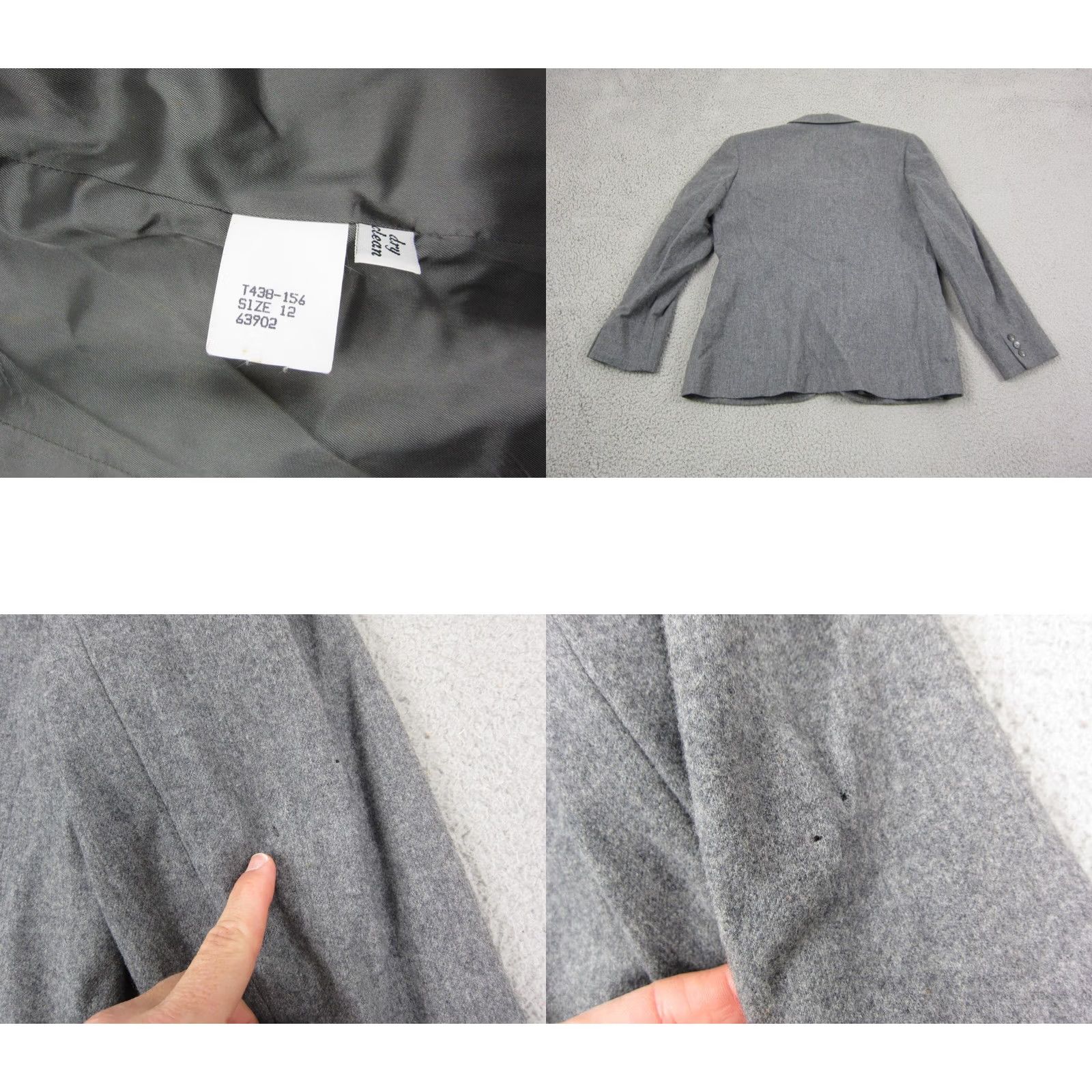 Pendleton VINTAGE Pendleton Jacket Womens 12 Gray True Size Wool 60s Ladies Blazer Size XL / US 12-14 / IT 48-50 - 9 Thumbnail