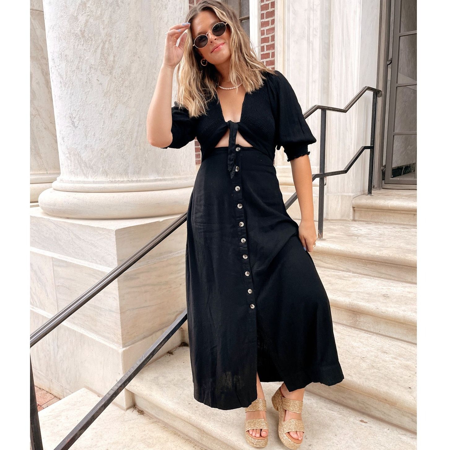 Free People New Free People FP String Of Hearts Maxi Dress $168 XS Black Size XS / US 0-2 / IT 36-38 - 1 Thumbnail