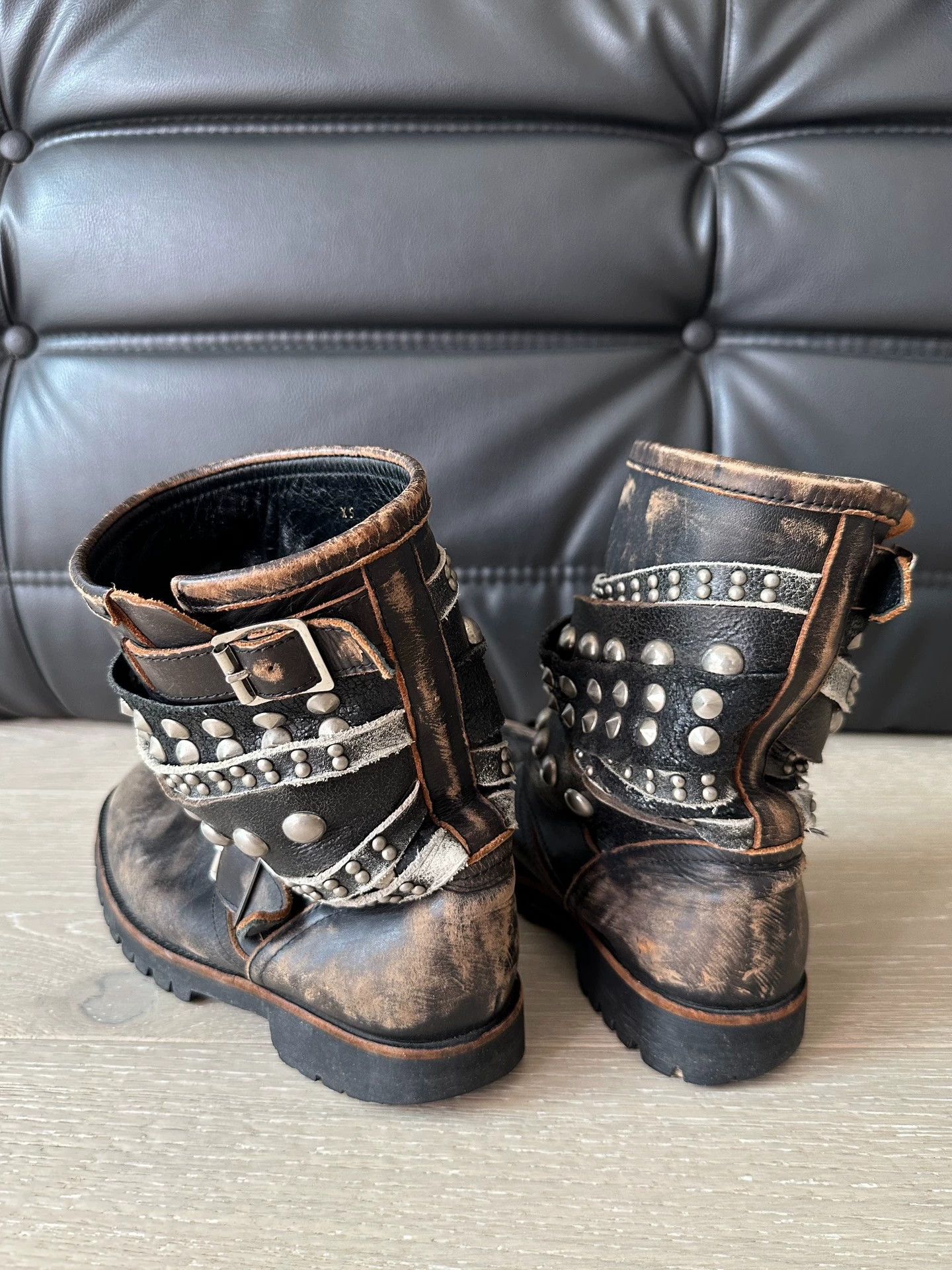 Comme des Garcons CDG Tao Rivet Wrap Distressed Boots XS (37-38) Size US 7 / IT 37 - 4 Thumbnail