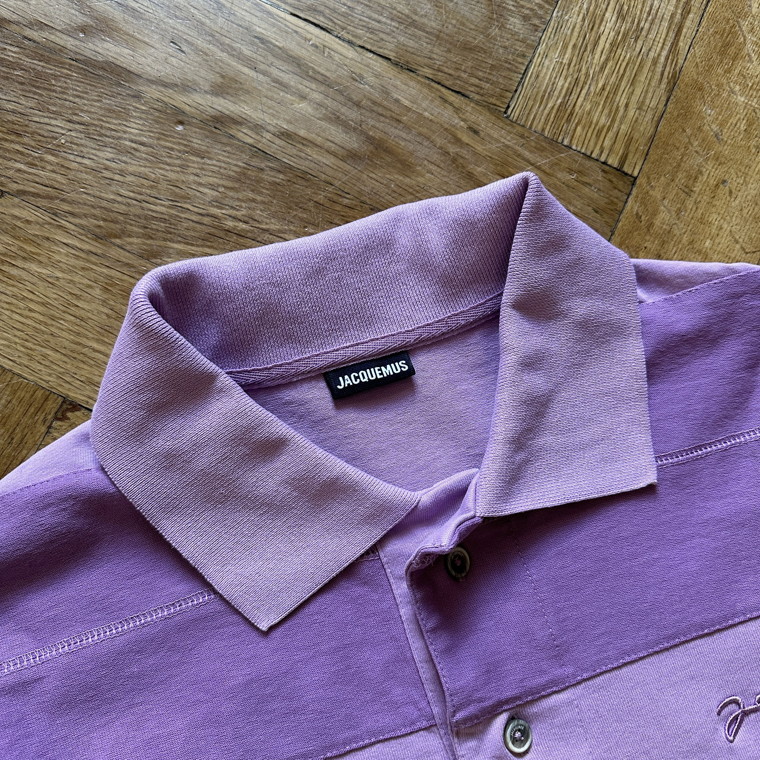 Jacquemus Purple Striped Polo Longsleeve Size US XL / EU 56 / 4 - 4 Thumbnail