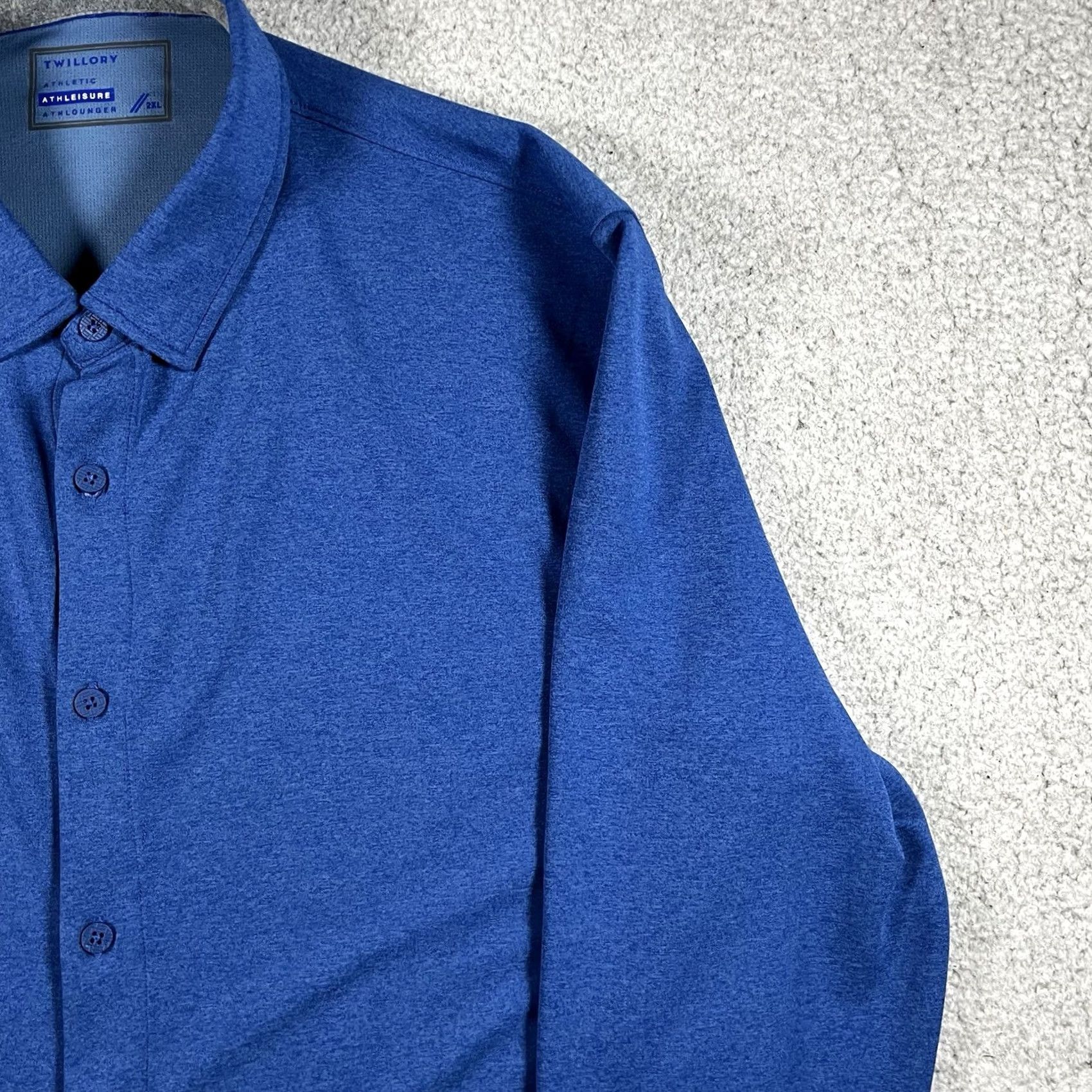 Vintage Twillory Shirt Mens 2XL Blue Button Performance Athleisure Long Sleeve Stretch Dress Shirt Size US XXL / EU 58 / 5 - 7 Thumbnail
