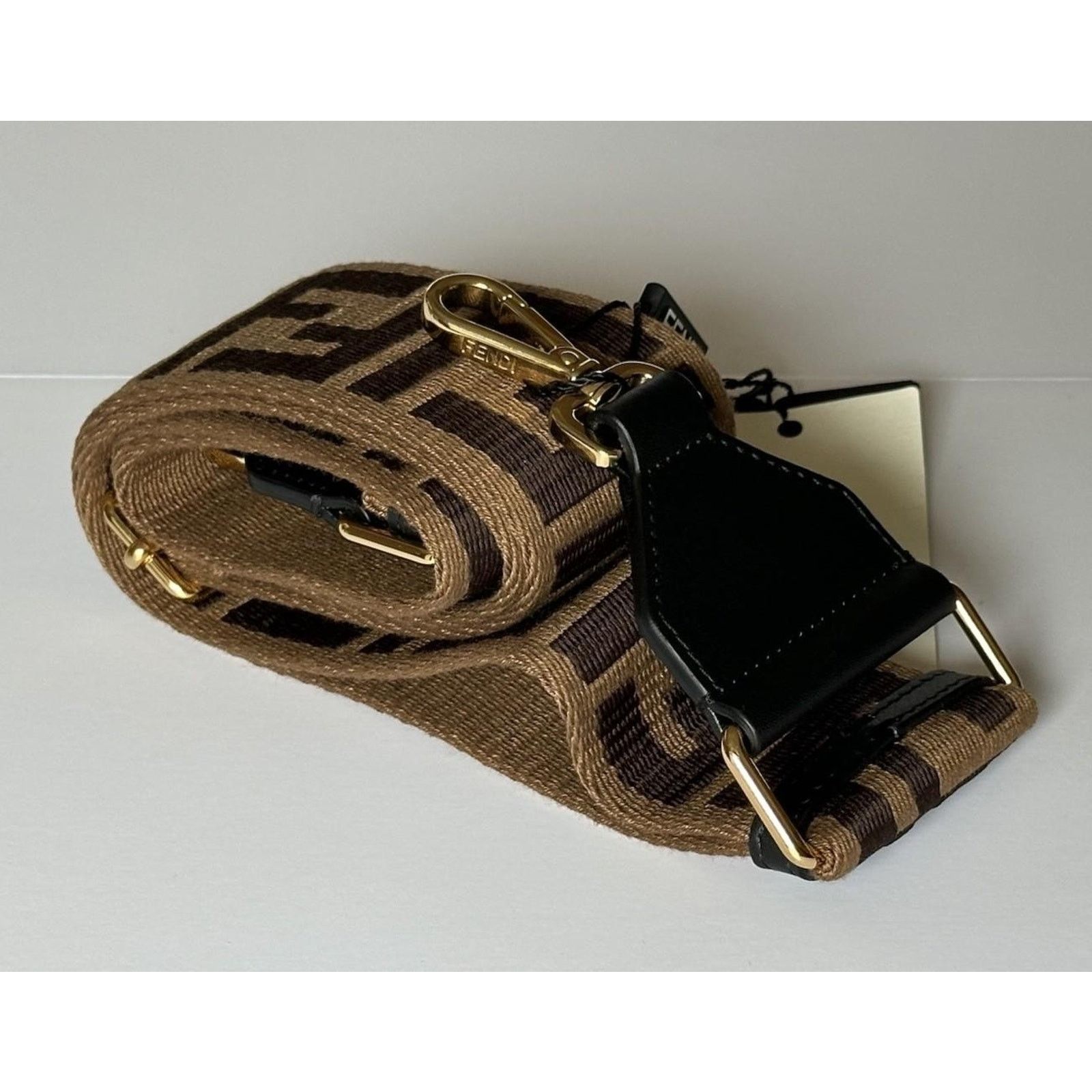 Fendi FENDI FF Logo Adjustable Strap Brown Italy NWT $980 Size ONE SIZE - 10 Thumbnail