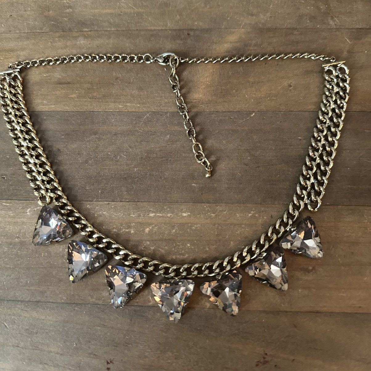 Other Gold tone Smokey triangular stones statement necklace Size ONE SIZE - 2 Thumbnail
