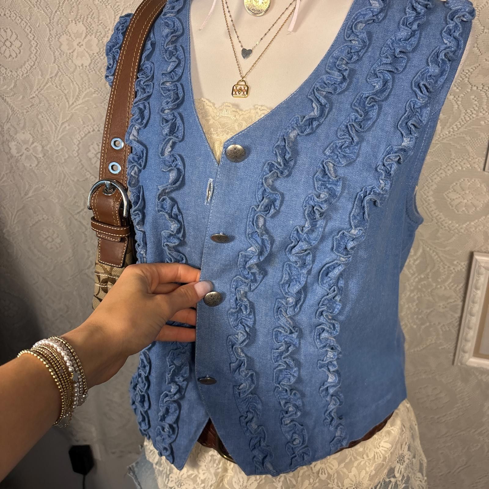 Other vintage denim ruffle western vest Size L / US 10 / IT 46 - 6 Thumbnail