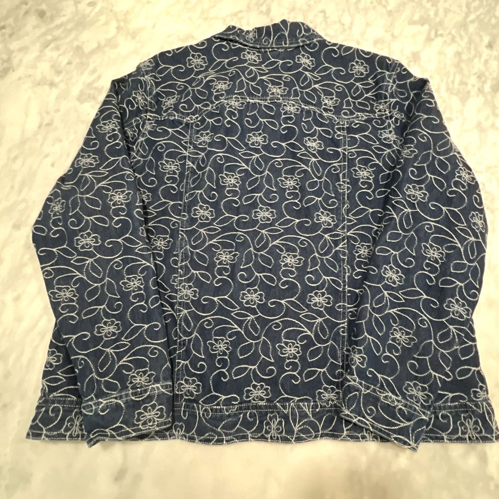 Vintage VINTAGE Circle T Roughrider Shirt Top Shacket XL Floral Embroidery Cotton Blue Western Men/Women? Size XL / US 12-14 / IT 48-50 - 5 Thumbnail