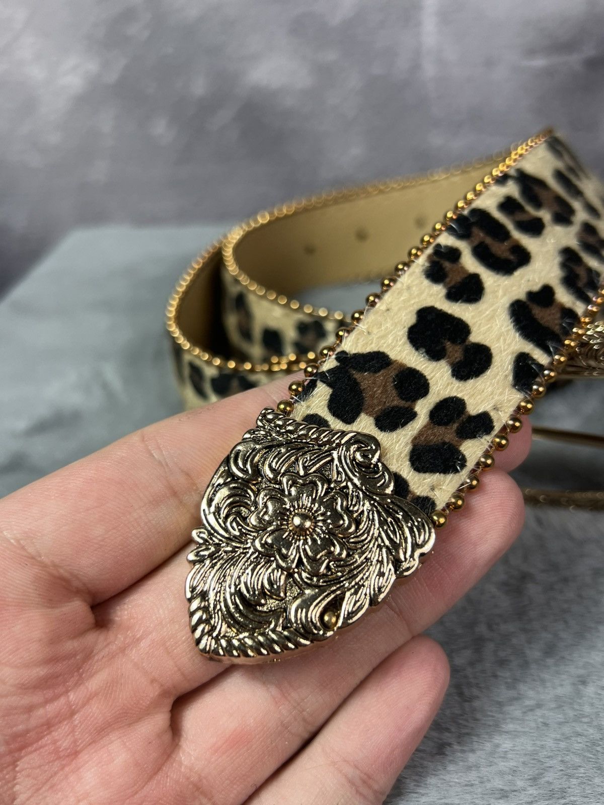 Other Leopard Glamor Belt Pained Engraved Plaque Y2K Size ONE SIZE - 9 Thumbnail