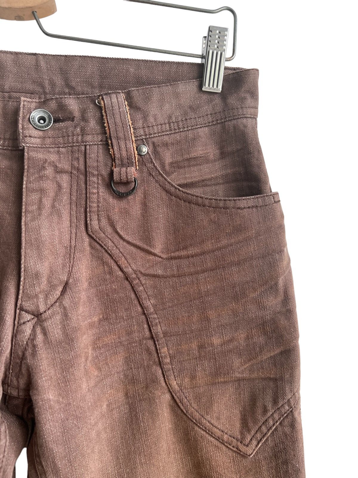If Six Was Nine 1990s Nicole Clubs 🇯🇵 Leather Guns Pockets Flare Denim Size US 32 / EU 48 - 10 Thumbnail
