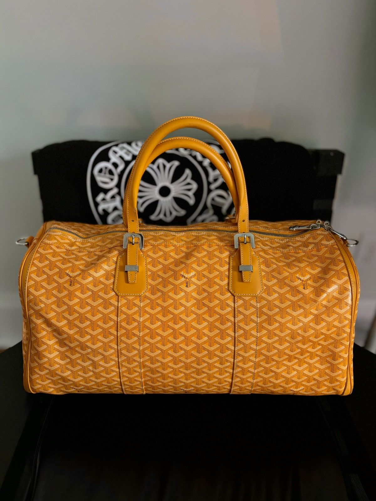 image of Huge - 55 Goyard Duffle Bag in Yellow, Men's