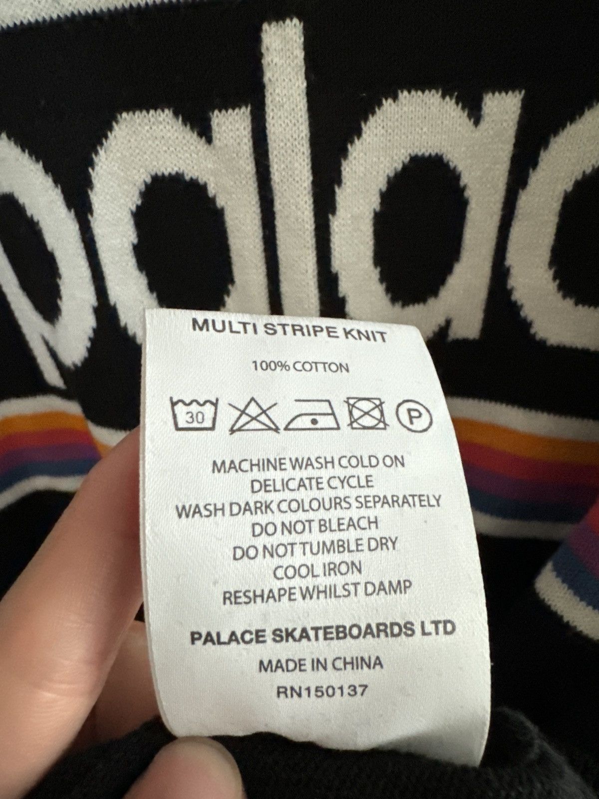Palace Multi Stripe Knit 17SS スウェット ニット Palace Palace SS17 Black Multi-Stripe Knit Sweater | Grailed