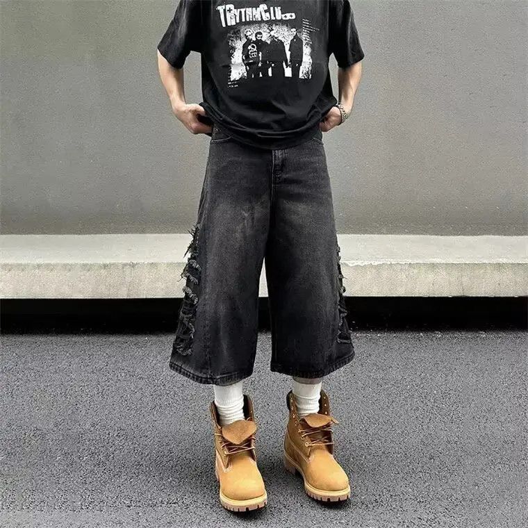 Japanese Brand Retro ripped denim shorts Size US 32 / EU 48 - 1 Thumbnail