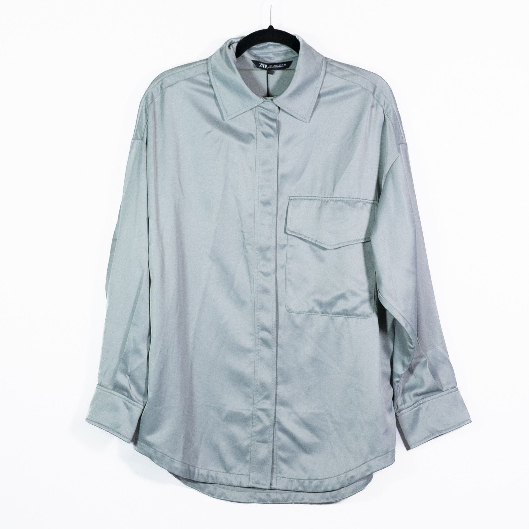 Zara NEW Zara Sateen Satin Snap Button Front Size S / US 4 / IT 40 - 1 Thumbnail