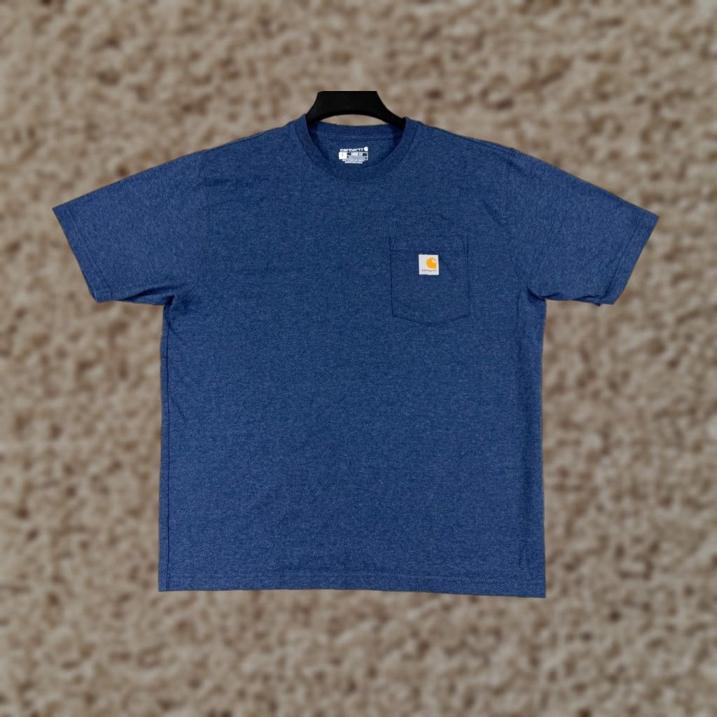 Carhartt Carhartt Shirt Mens Large Blue Crew Neck Pocket Cotton Blend Workwear Durable Size US L / EU 52-54 / 3 - 1 Thumbnail
