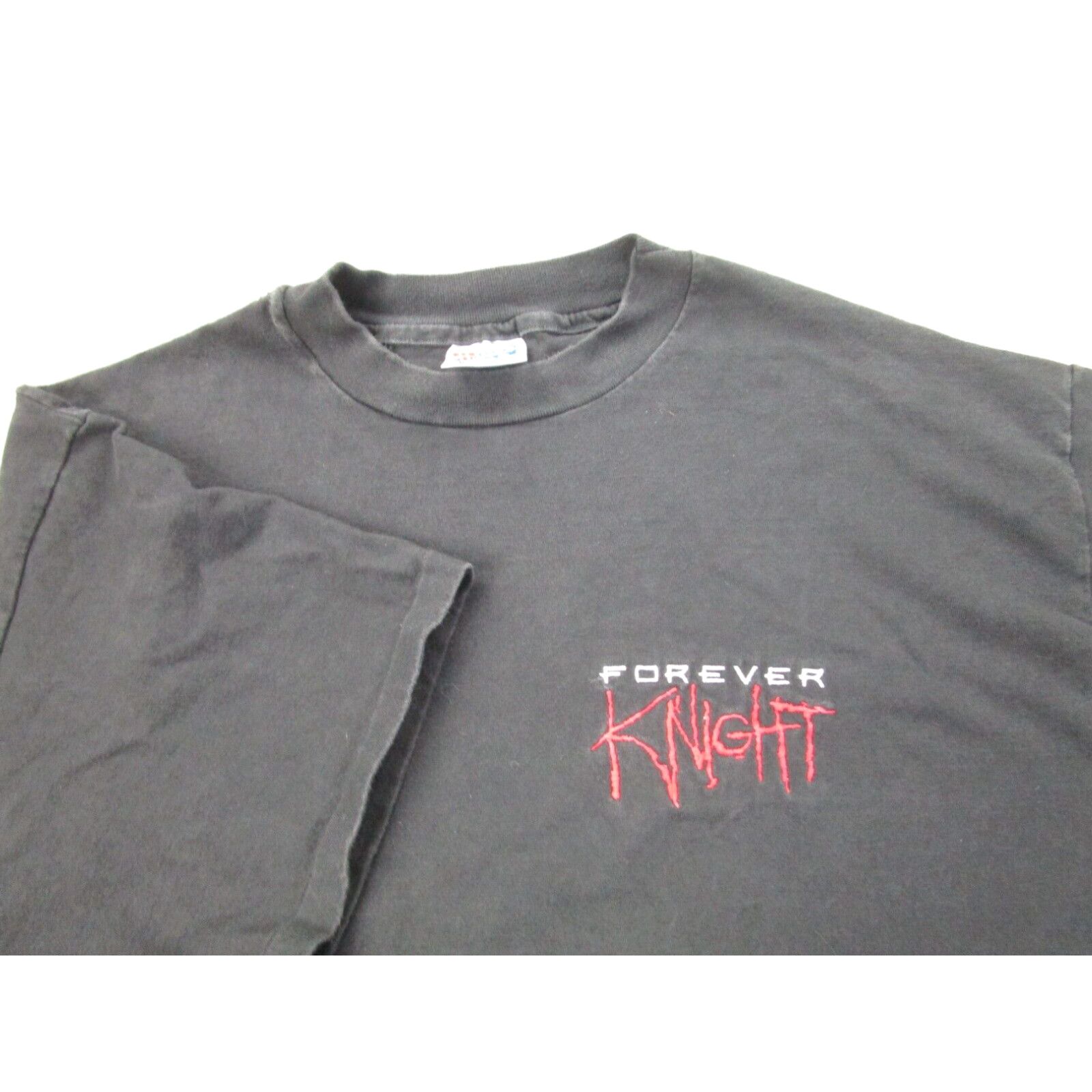 Image of Hanes Vintage Forever Knight Shirt Mens XL Black Single Stitch 90's Tv Show in White