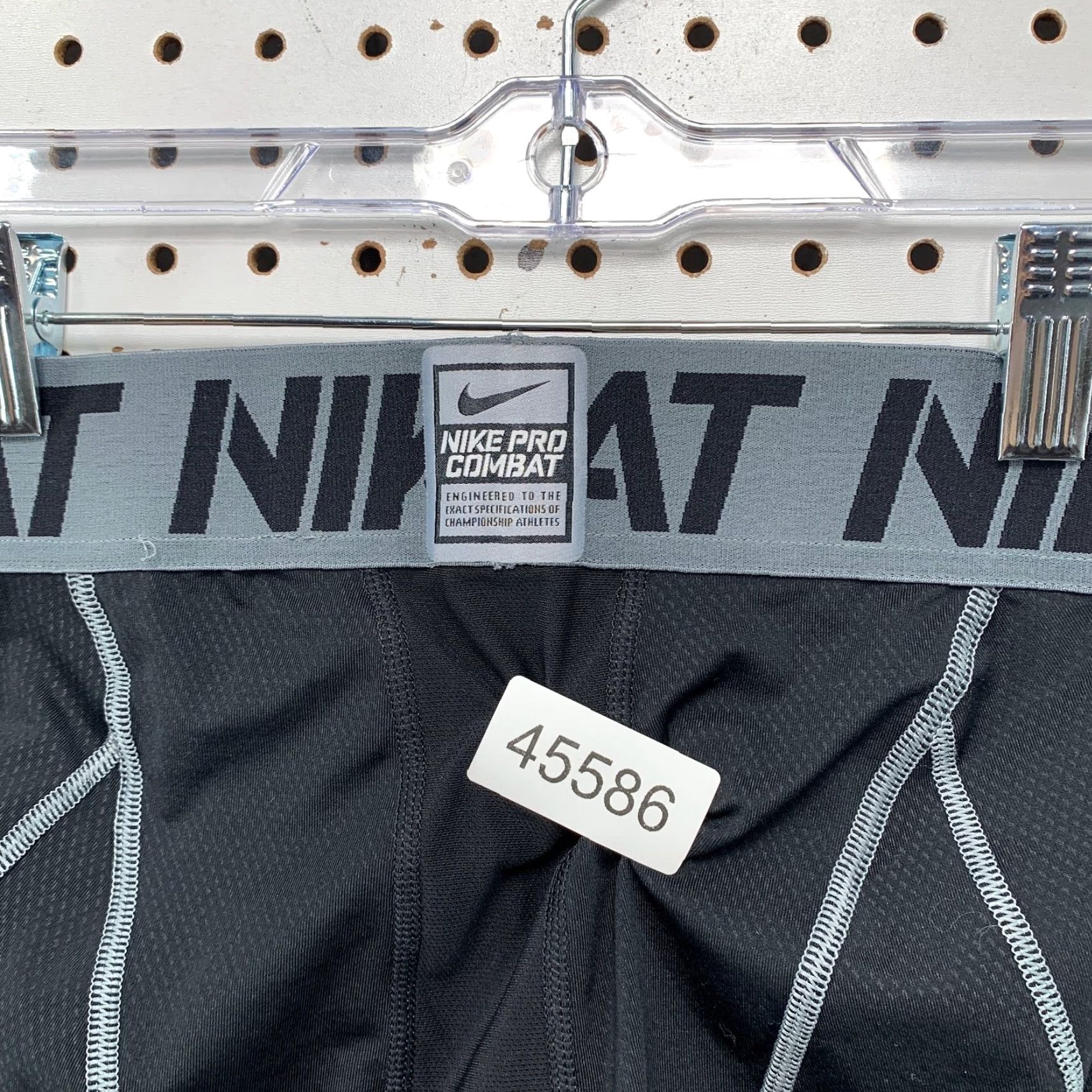 Nike Nike Pro Combat 3/4 Compressions Pants Mens Small Black Gray 22x19 Size US 29 - 6 Thumbnail