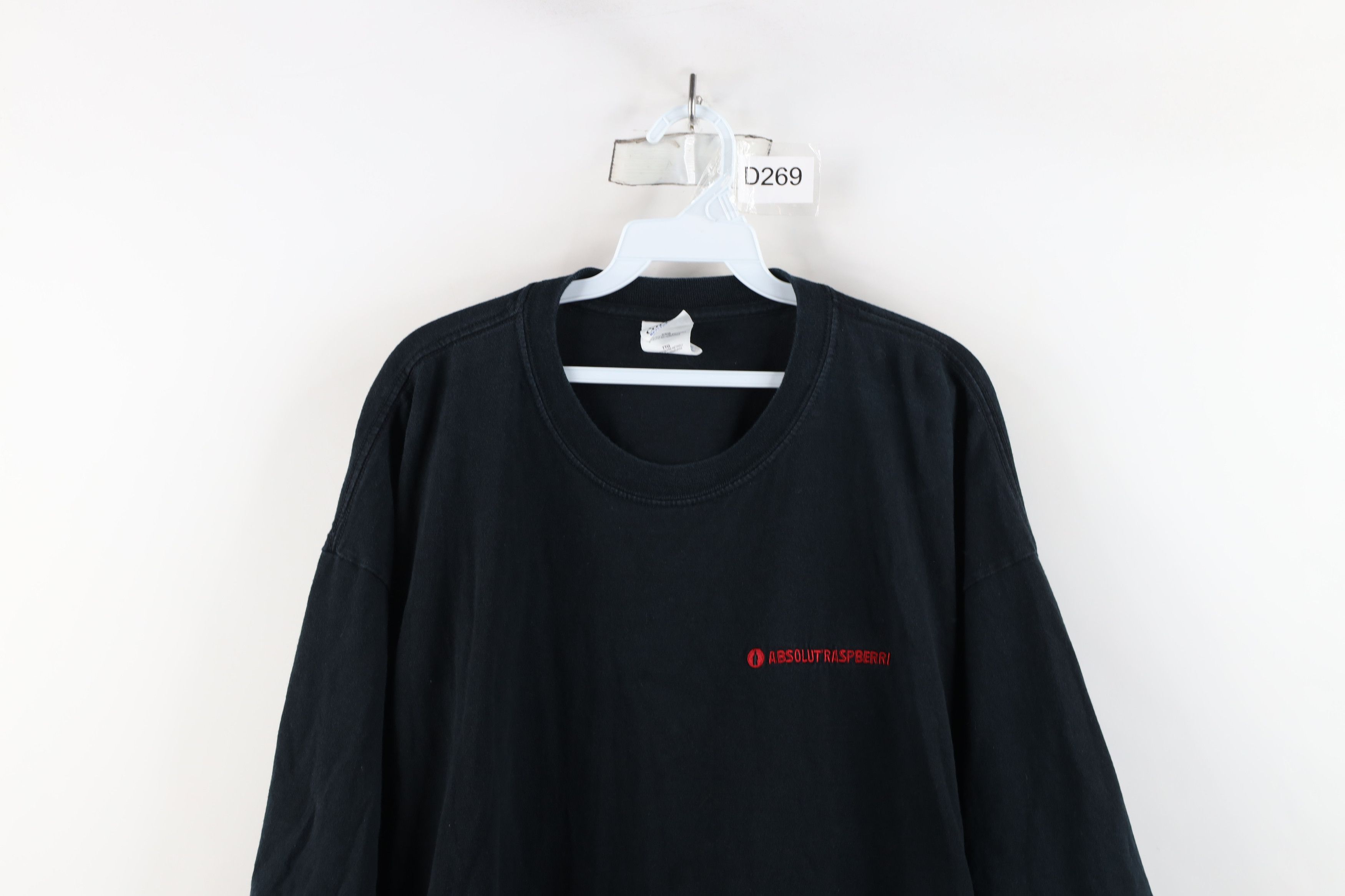 Vintage Vintage 90s Streetwear Absolut Vodka Raspberri T-Shirt Black Size US XXL / EU 58 / 5 - 2 Thumbnail
