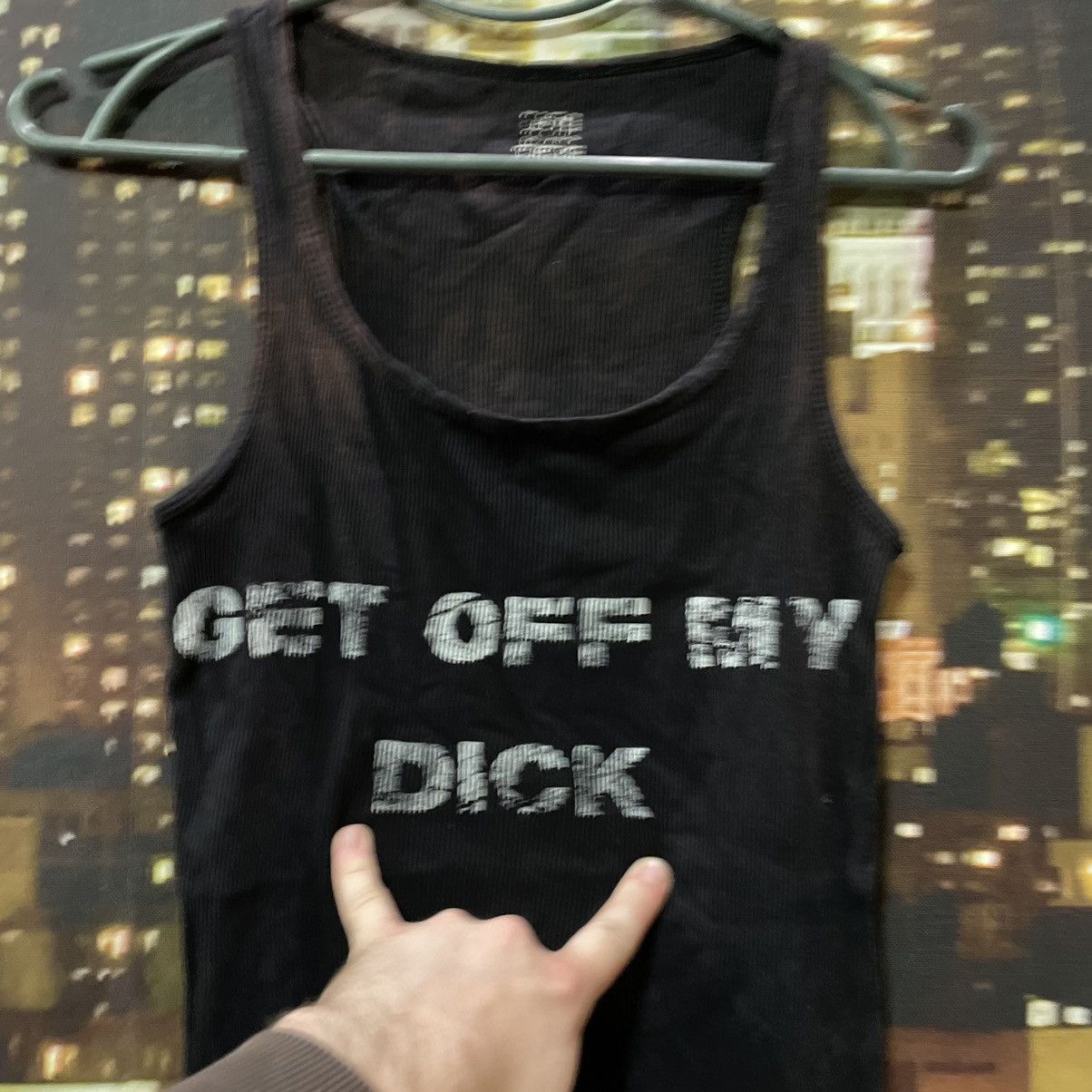Band Tees OPIUM TANK TOP HUMOR GET OFF MY DICK PENIS FADE PORNO STAR Size US S / EU 44-46 / 1 - 3 Thumbnail