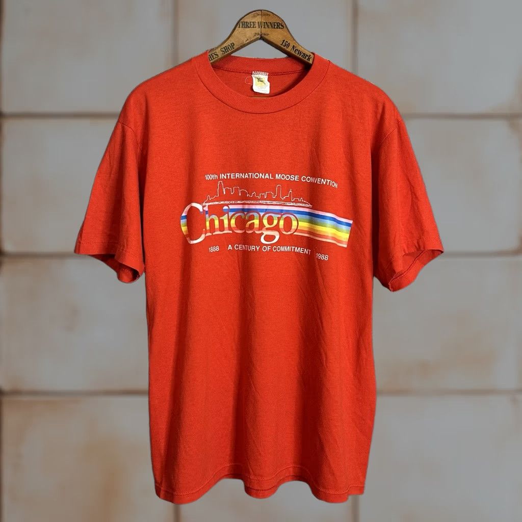 Velva Sheen VINTAGE Velva Sheen T-Shirt Moose 80s Chicago Convention Red Adult XL Men Short Sleeve Cotton Blend Size XL Regular Size US XL / EU 56 / 4 - 1 Thumbnail