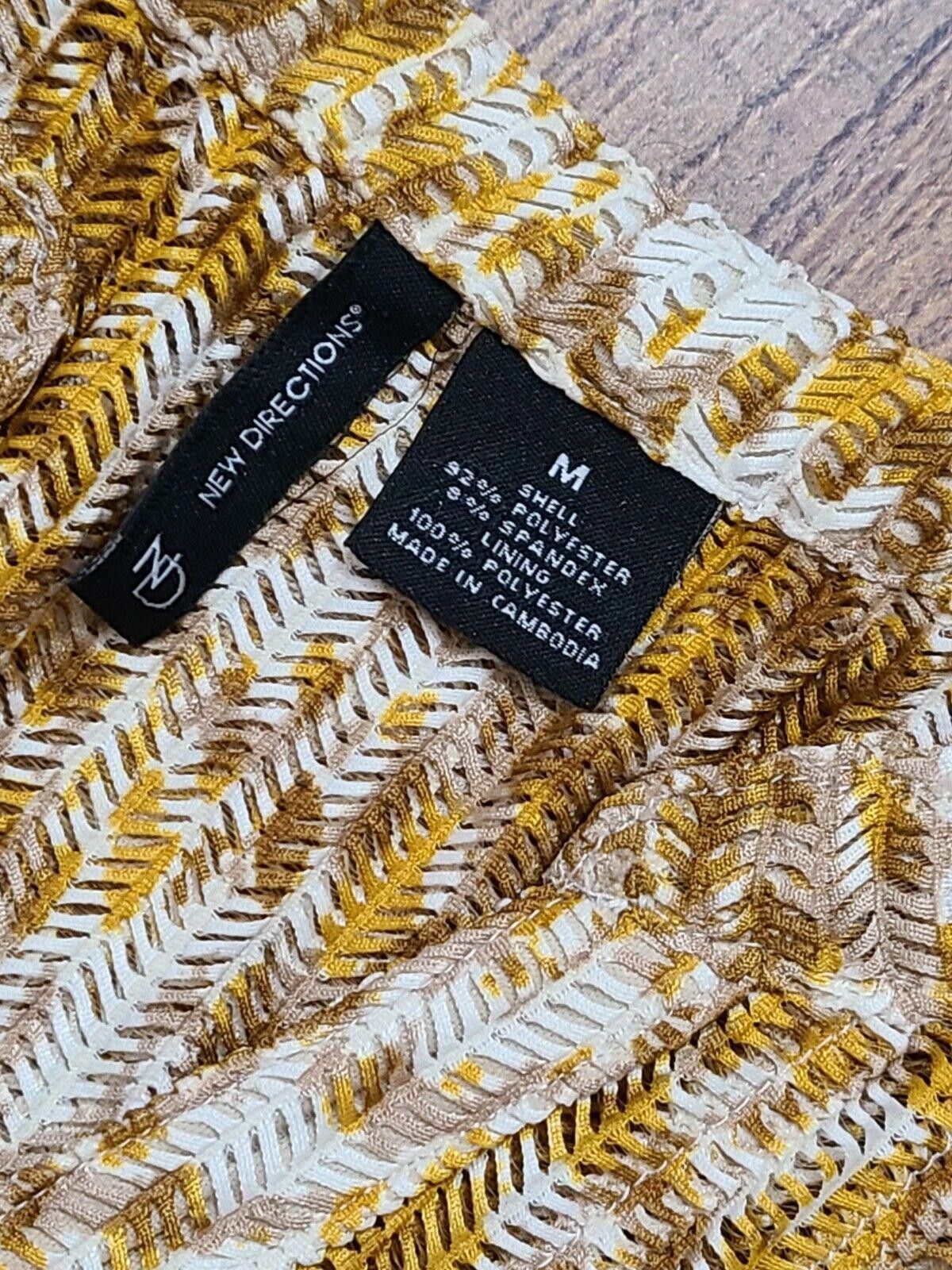Designer New Directions Top Medium Yellow Built In Tank Top Blouse Size M / US 6-8 / IT 42-44 - 3 Thumbnail