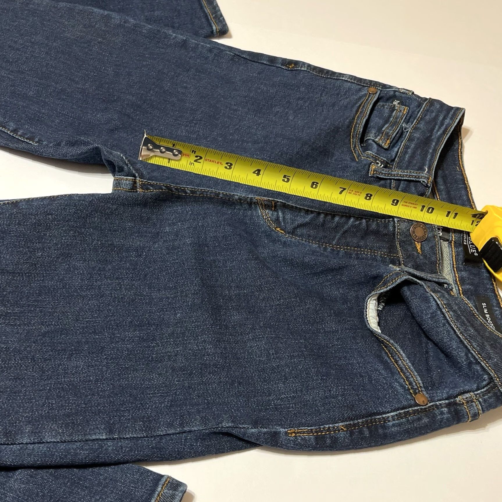 Vintage Judy Blue Jeans Women’s Slim Bootcut 9/29 (29x31) Blue Dark Stretch Fold Lines, Logo, Pockets, Mid Rise, Cotton Blend, Regular Size 29 Womens Jeans Size 30" / US 8 / IT 44 - 4 Thumbnail