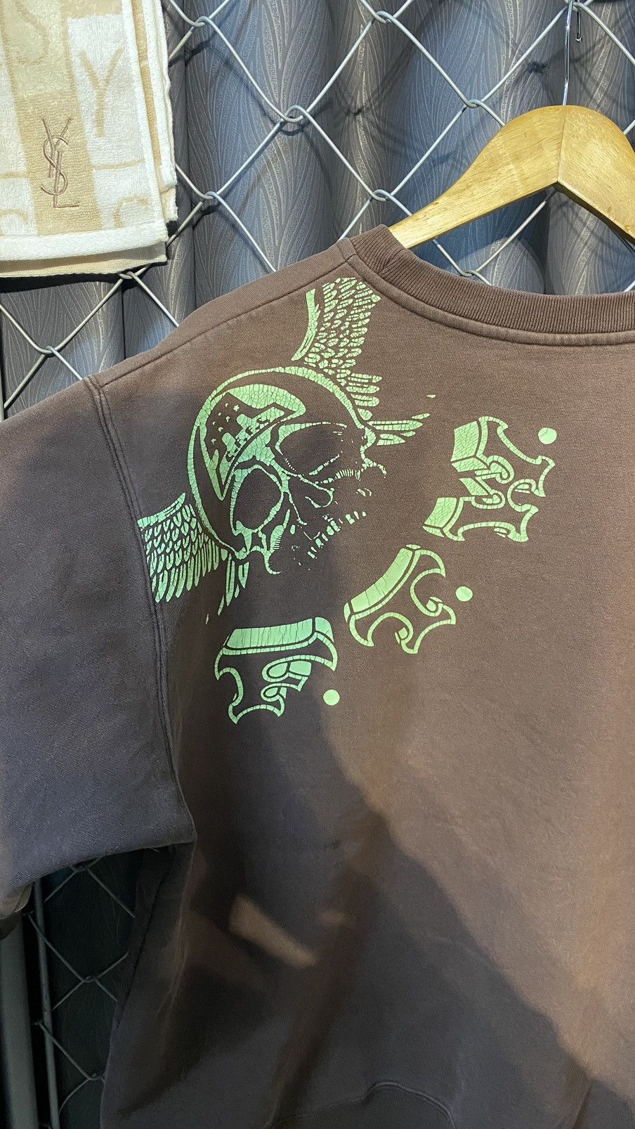Japanese Brand × Neighborhood × Vintage Beautiful Sunfaded NEIGHBORHOOD MOTION SKULL SWEATSHIRT Size US L / EU 52-54 / 3 - 4 Thumbnail