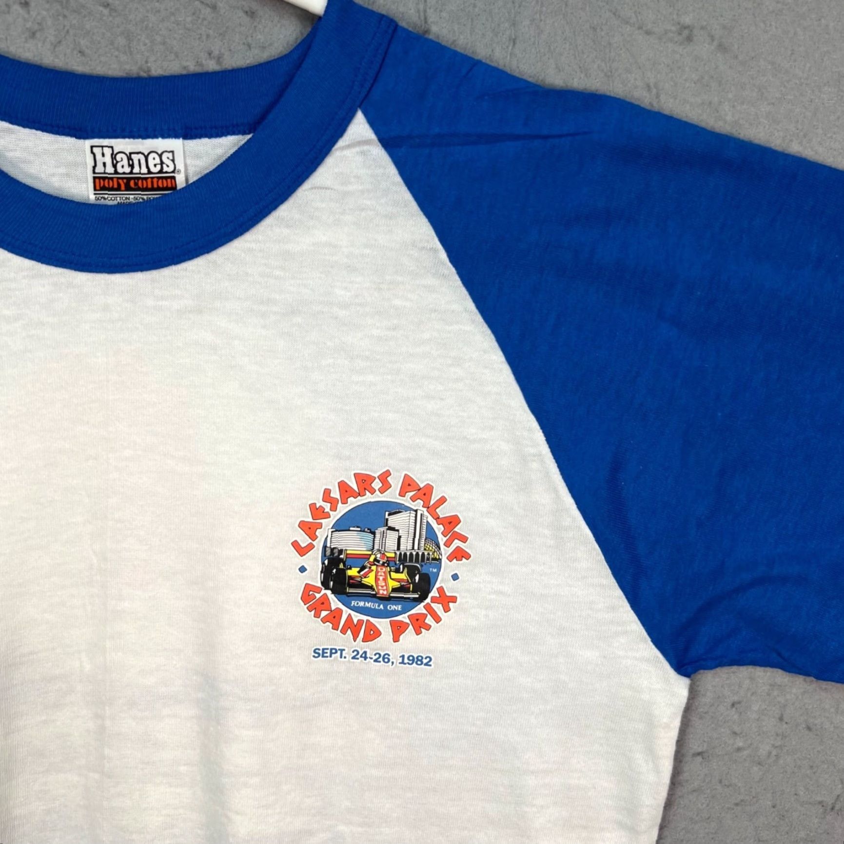 Hanes VINTAGE 1982 Caesars Palace Grand Prix Datsun 280ZX Turbo Pace Car T Shirt Medium Mens White Hanes Cotton Blend Crew Neck Short Sleeve Shirt Size US M / EU 48-50 / 2 - 4 Thumbnail