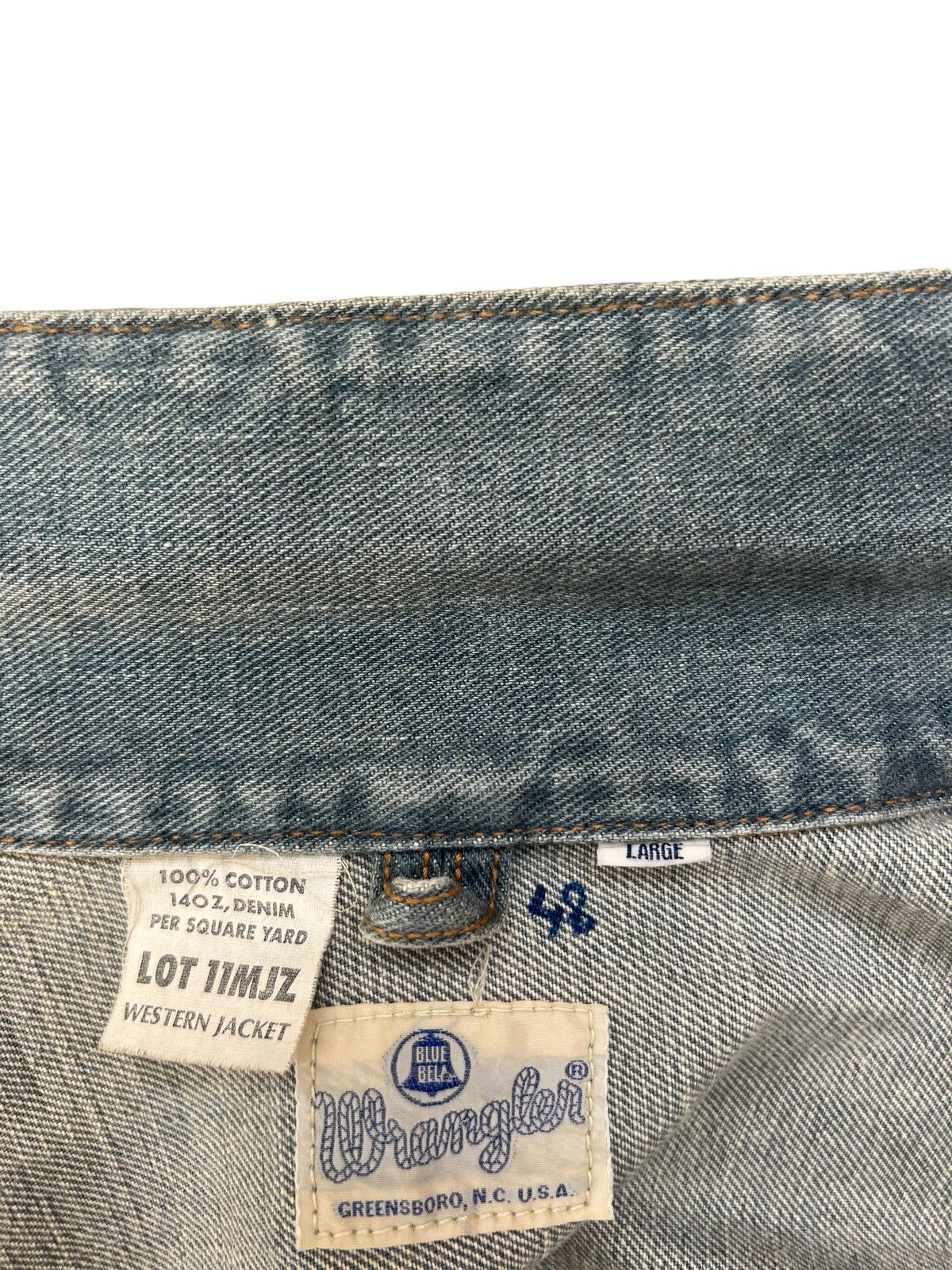 Vintage Vintage 90s Wrangler Blue Bell Faded Grey Denim Jacket Size US L / EU 52-54 / 3 - 21 Thumbnail
