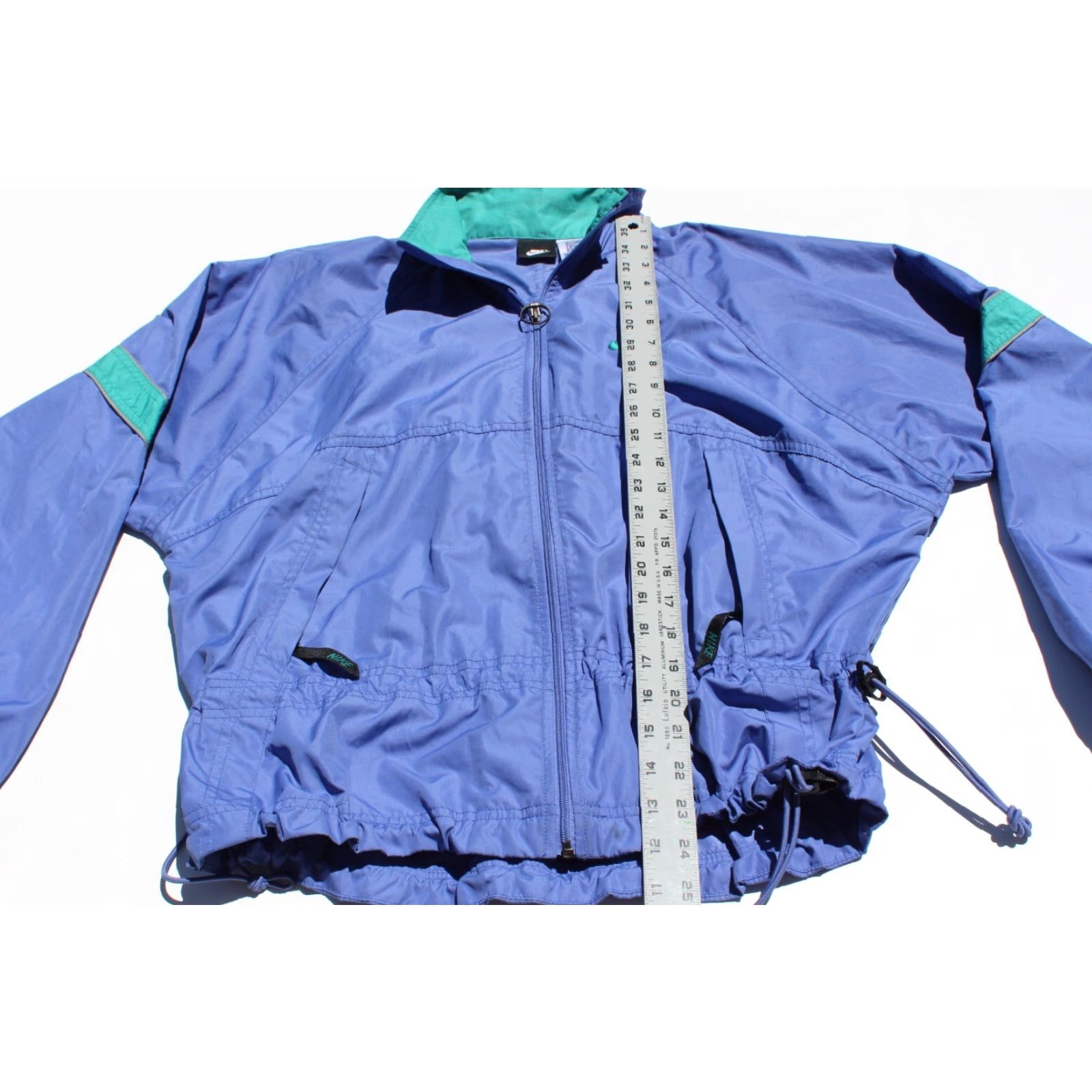 Nike VINTAGE Nike F.I.T. Fit Windbreaker Jacket Womens M Blue Teal Drawstring 80s 90s Size M / US 6-8 / IT 42-44 - 6 Thumbnail
