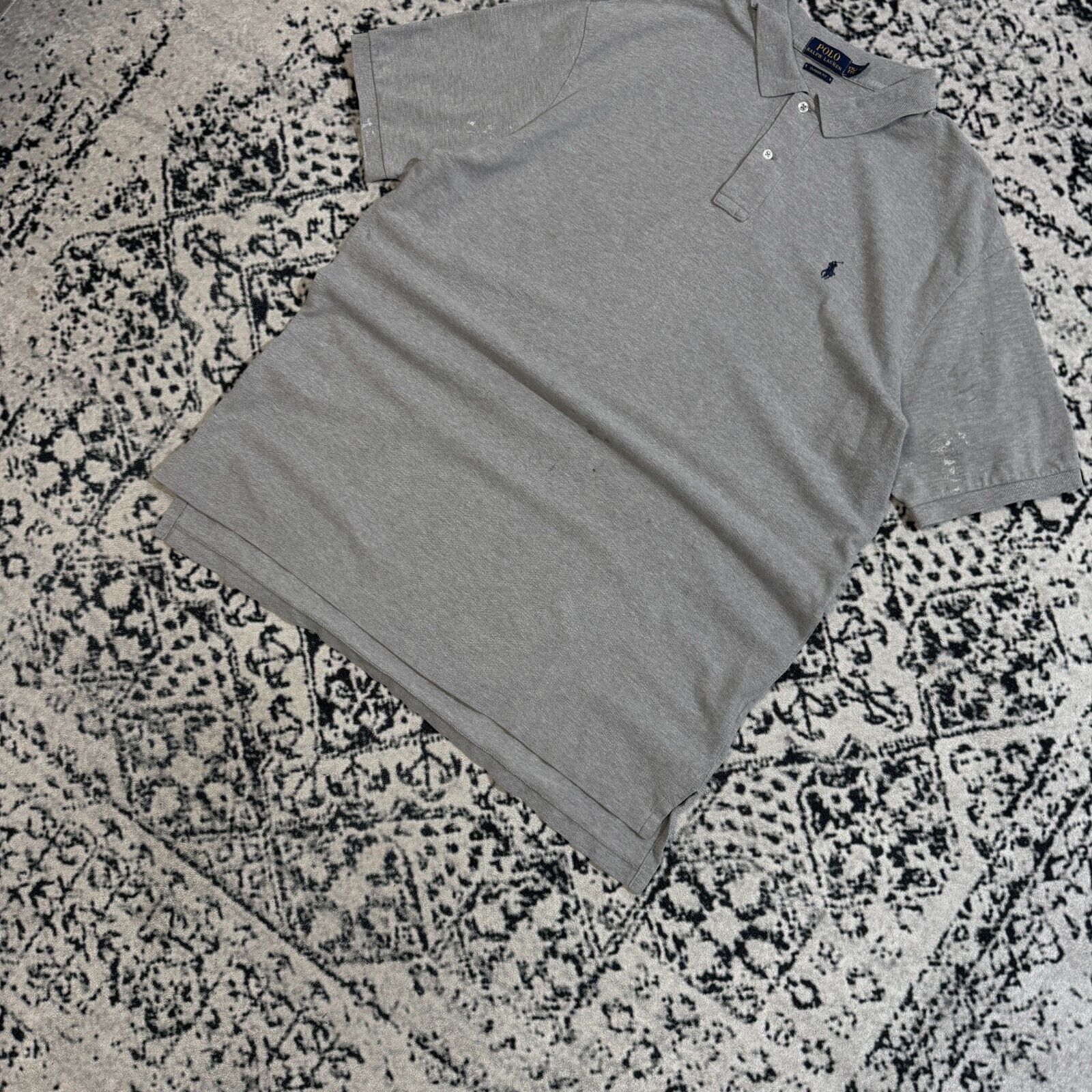 Ralph Lauren × Vintage Vintage Ralph Lauren Gray Cotton Polo Shirt Size XXL Y2K 90s Size US XXL / EU 58 / 5 - 2 Thumbnail