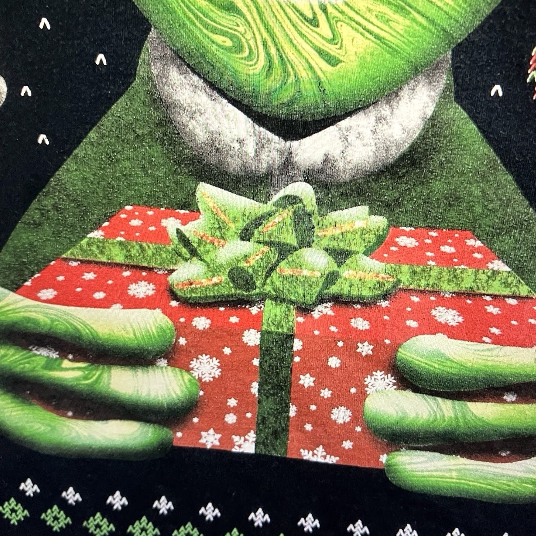 Fruit Of The Loom Alien Christmas T-Shirt Santa Claus Graphic Print Adult Large Black Funny Holiday Mens Size US L / EU 52-54 / 3 - 6 Thumbnail