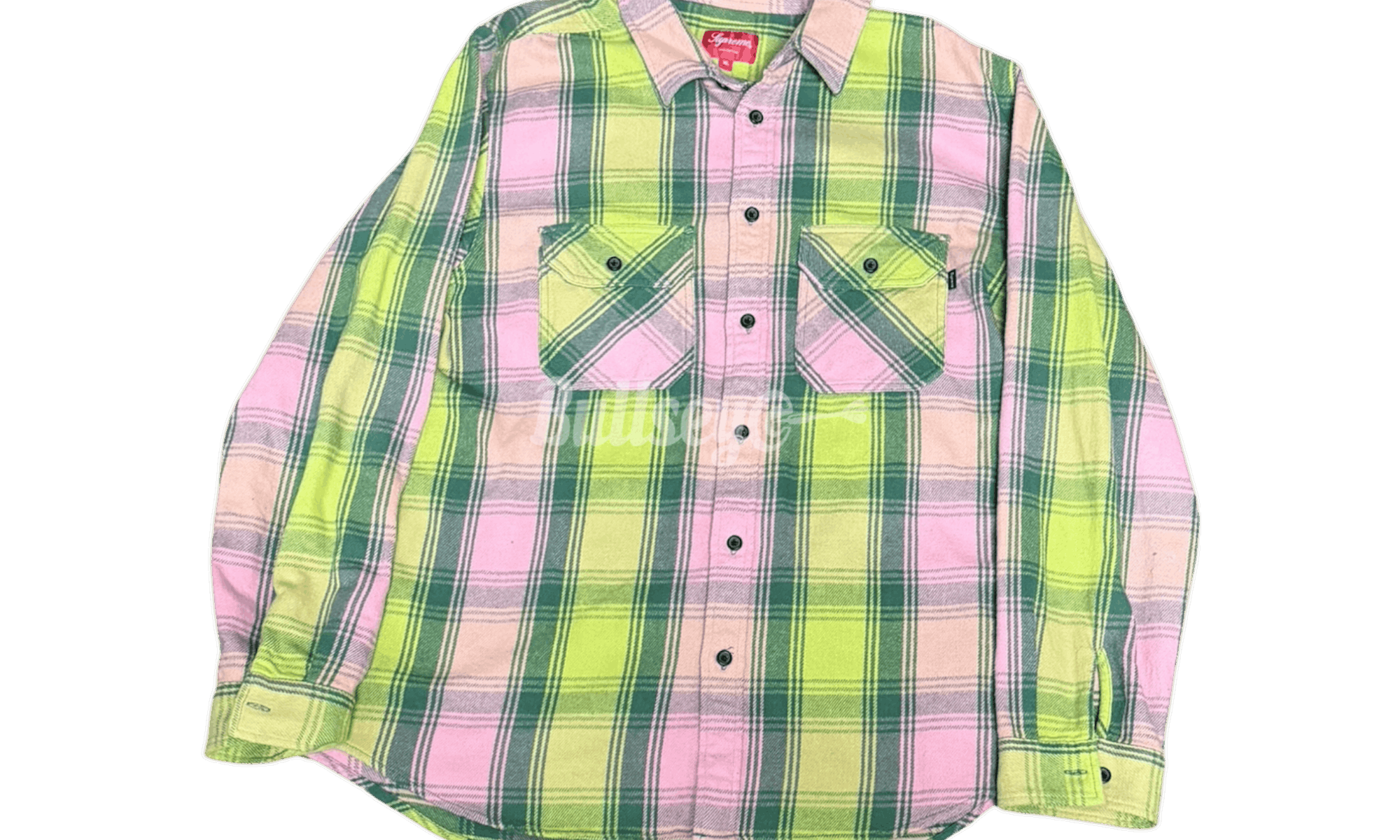 Supreme Heavyweight Flannel Shirt Green Size US XL / EU 56 / 4 - 1 Thumbnail