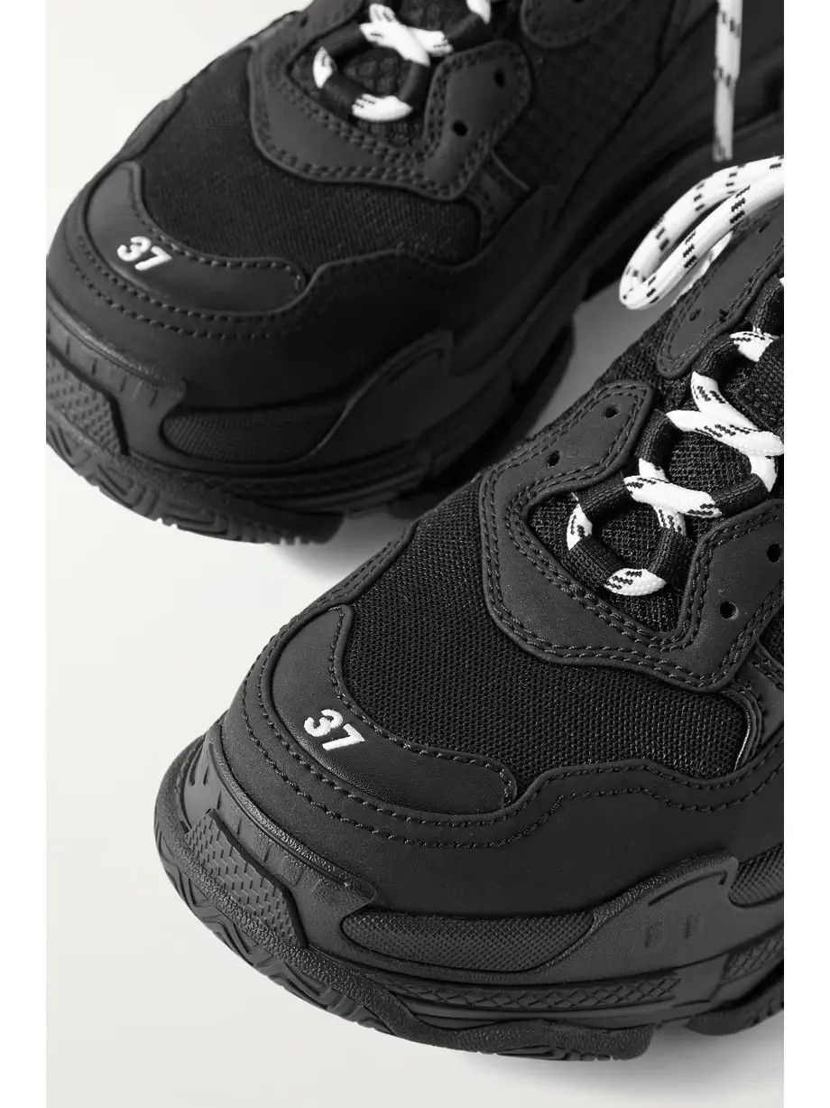 Balenciaga o1mt1gz0325 Triple S Mules in Black Size US 7 / IT 37 - 4 Thumbnail