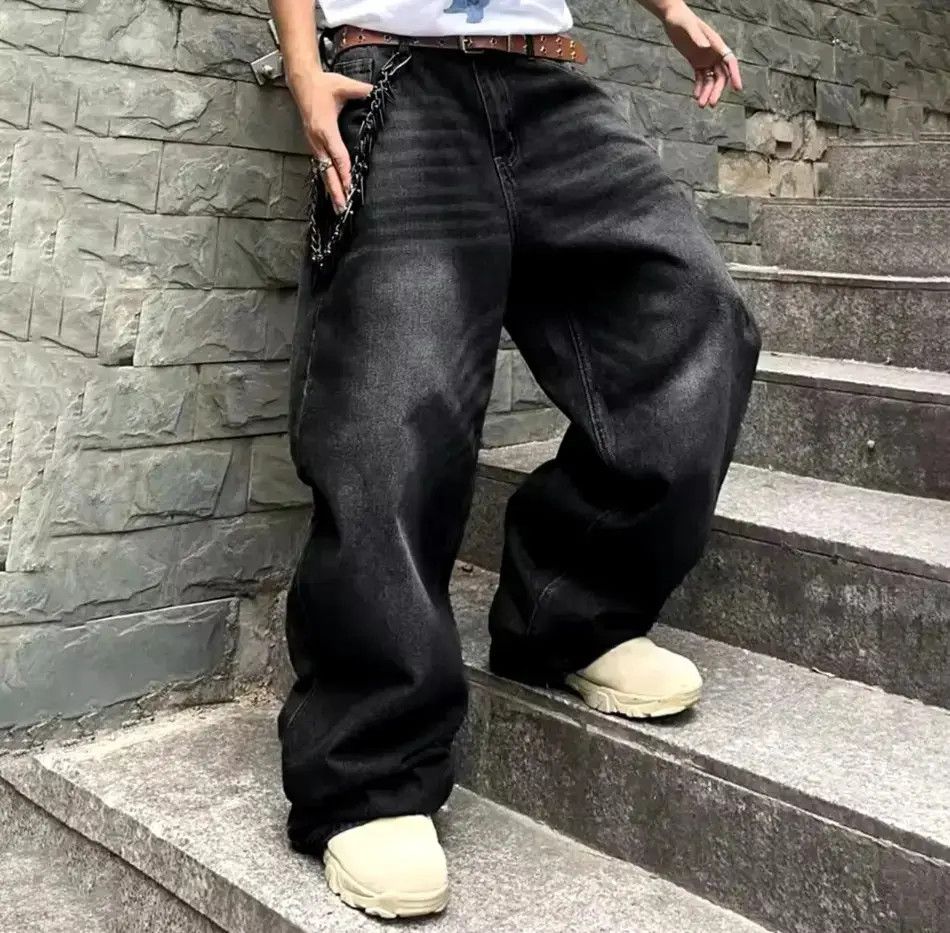 Japanese Brand Solid Color Classic Style Baggy Washed Jeans Daily Size US 32 / EU 48 - 2 Thumbnail