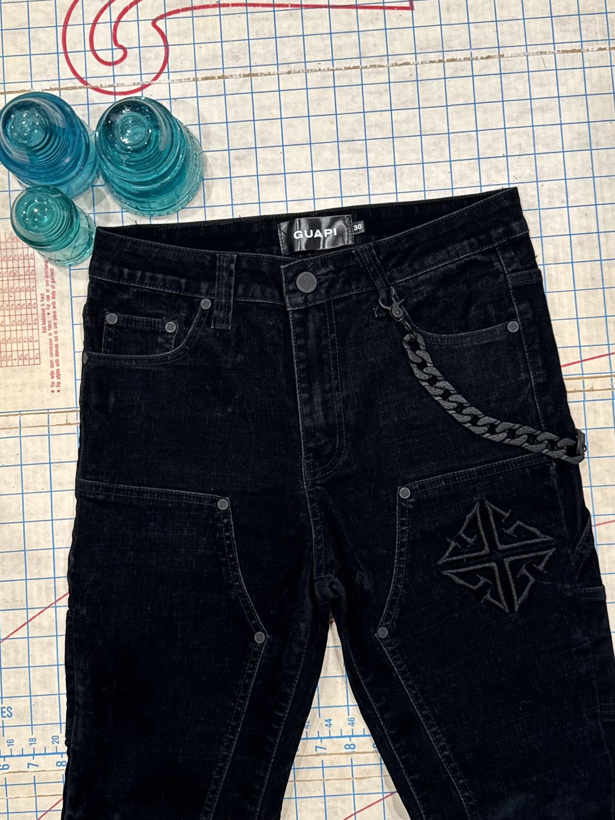 GUAPI Guapi Velour Double Knee Pants Black Mens Size 30 Stacked Size US 30 / EU 46 - 6 Thumbnail
