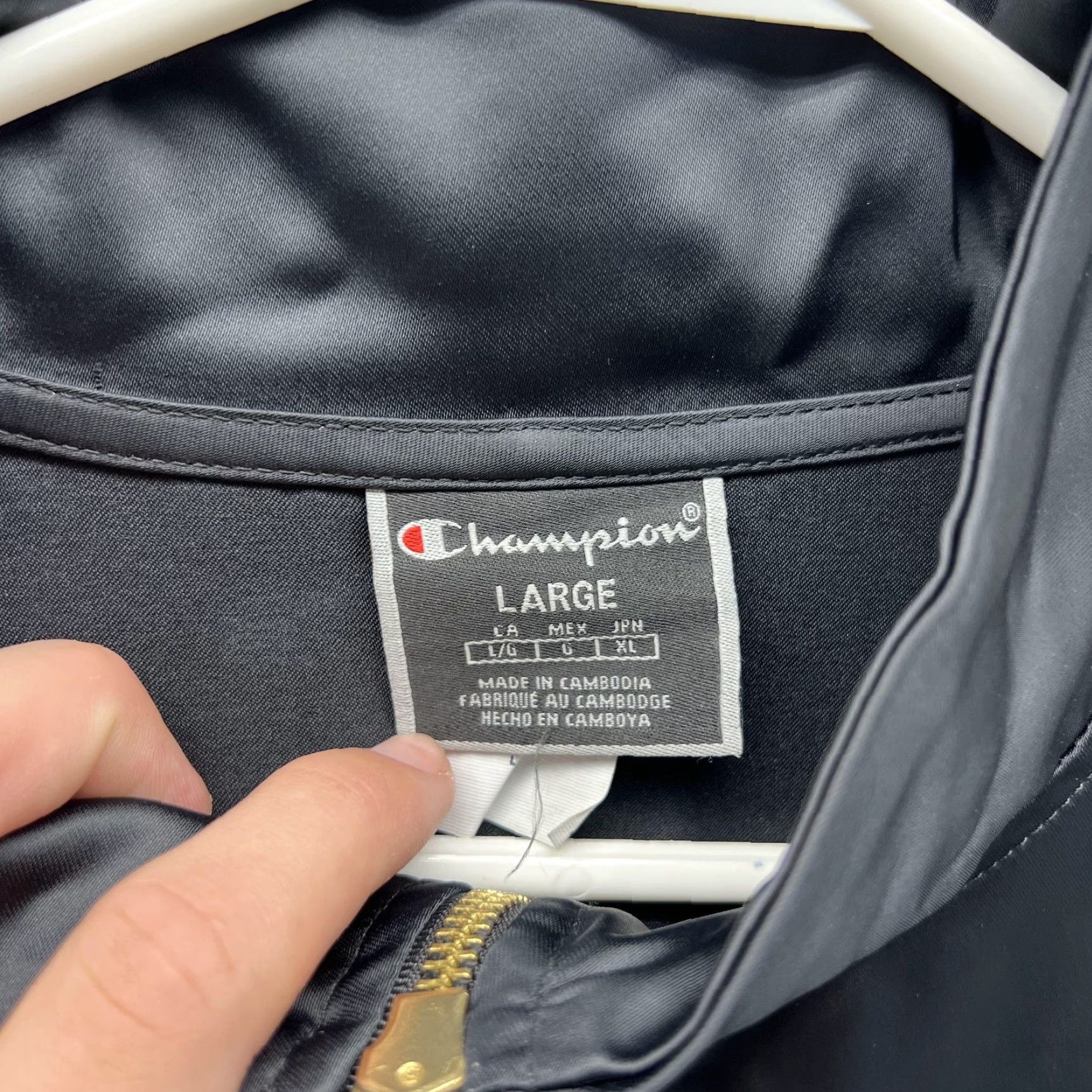 Champion Champion Track Jacket Womens Large Black Full Zip Monogram Logo Lined Athletic Womens Size L / US 10 / IT 46 - 3 Thumbnail