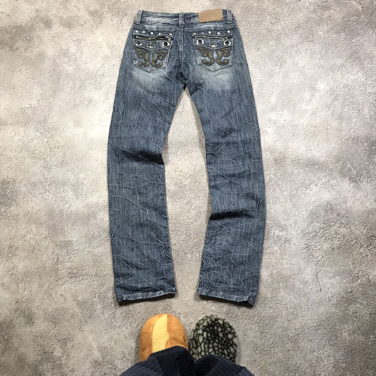Vintage Vintage Y2K Distressed Flared Jeans Grunge Skate Relaxed 26 Size 26" / US 2 / IT 38 - 3 Thumbnail