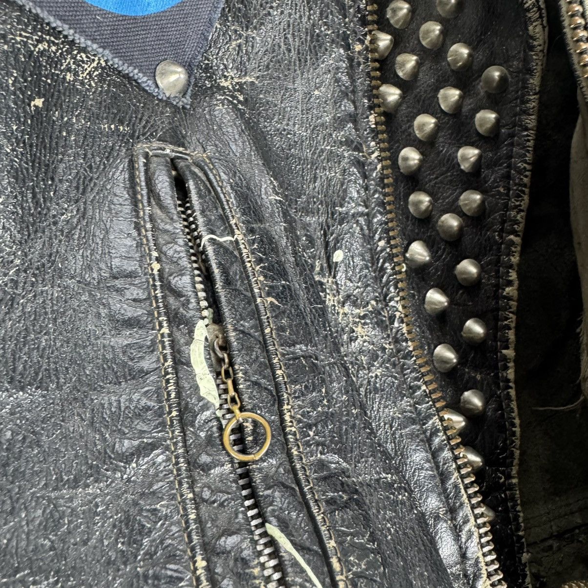 Genuine Leather ☀️40s DOUBLE COLLAR LEATHER CUSTOM RANCID PUNK JACKET Size US M / EU 48-50 / 2 - 17 Thumbnail