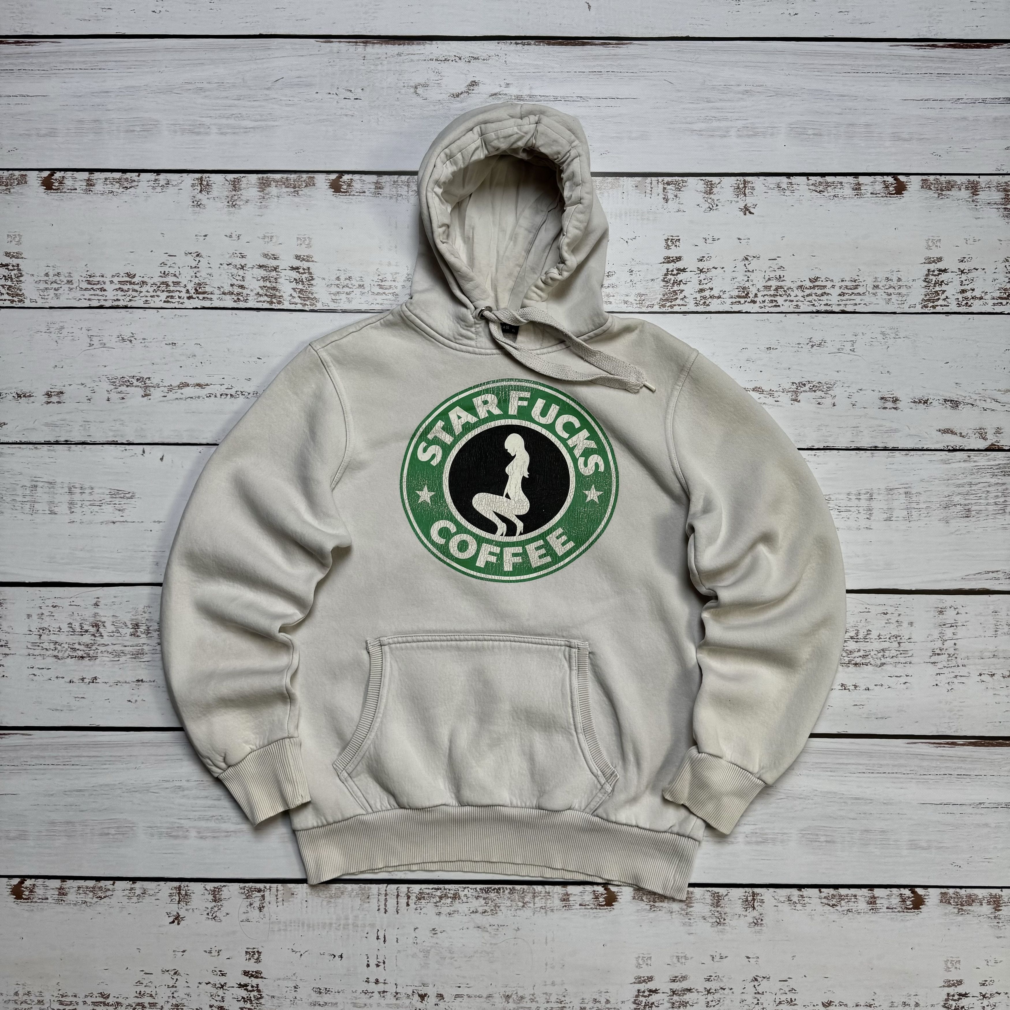 Hook-Ups × Vintage STAR FUCKS COFFE CRAZY VINTAGE HOODIE PORNSTAR STYLE Y2K Size US M / EU 48-50 / 2 - 1 Thumbnail