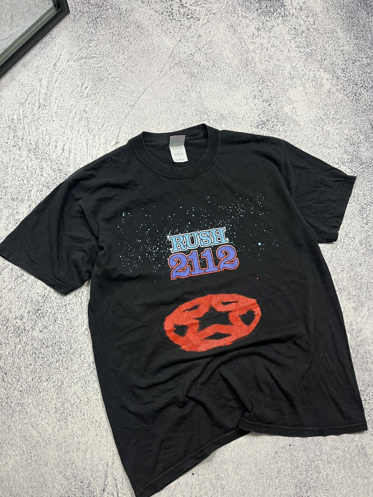 Band Tees × Vintage Rush 2112 Faded Rare Vintage Y2K Boxy Fit T Shirt 2000’s Size US L / EU 52-54 / 3 - 4 Thumbnail